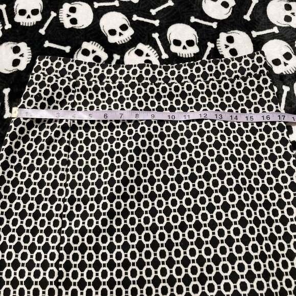 Black and white octagon chain print mini stretchy pencil skirt ~ SMALL MEDIUM - Picture 6 of 9